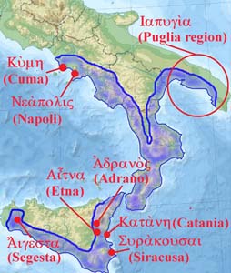 Mappa della magna grecia
